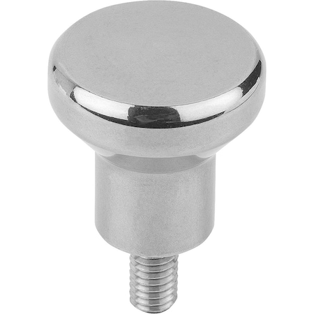 Mushroom Knob Hygienic Usit® D=M06X12 D1=25 Stainless Steel 1.4404, Polished, High Collar